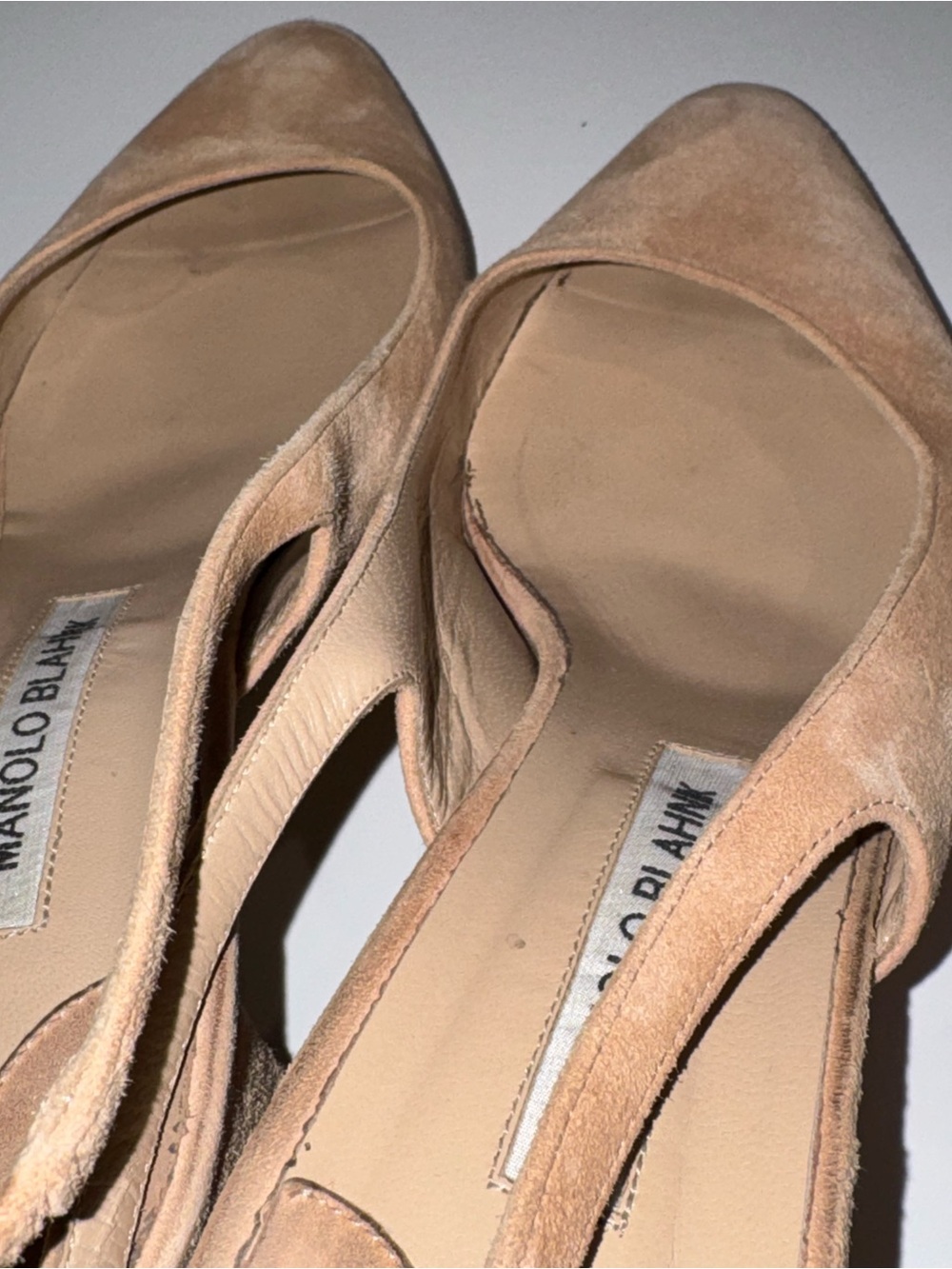 Manolo Blahnik Allurasa slingback block heels nude side 38.5 - Picture 9 of 11